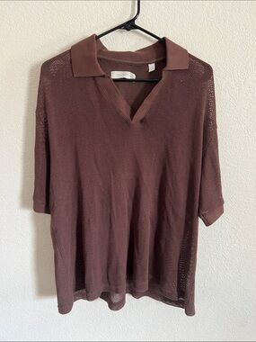 Standard Cloth Chocolate Angus Mesh Popover Shirt